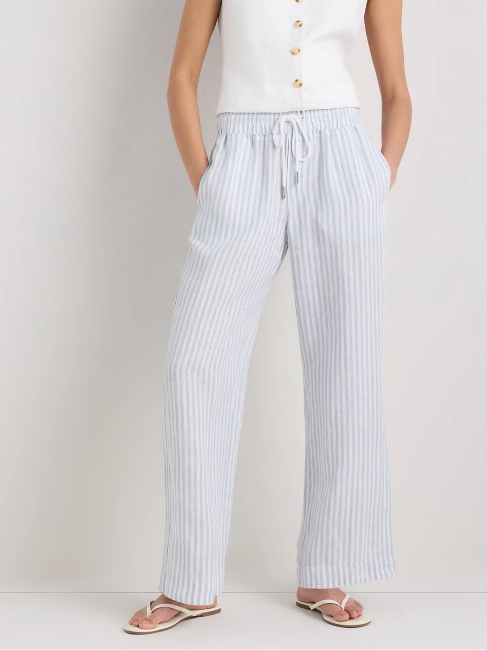 Quince 100% European Linen Wide Leg Pants Size Medium